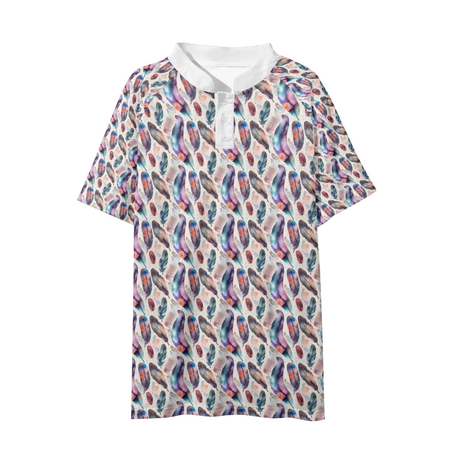 Watercolor Feather Polo