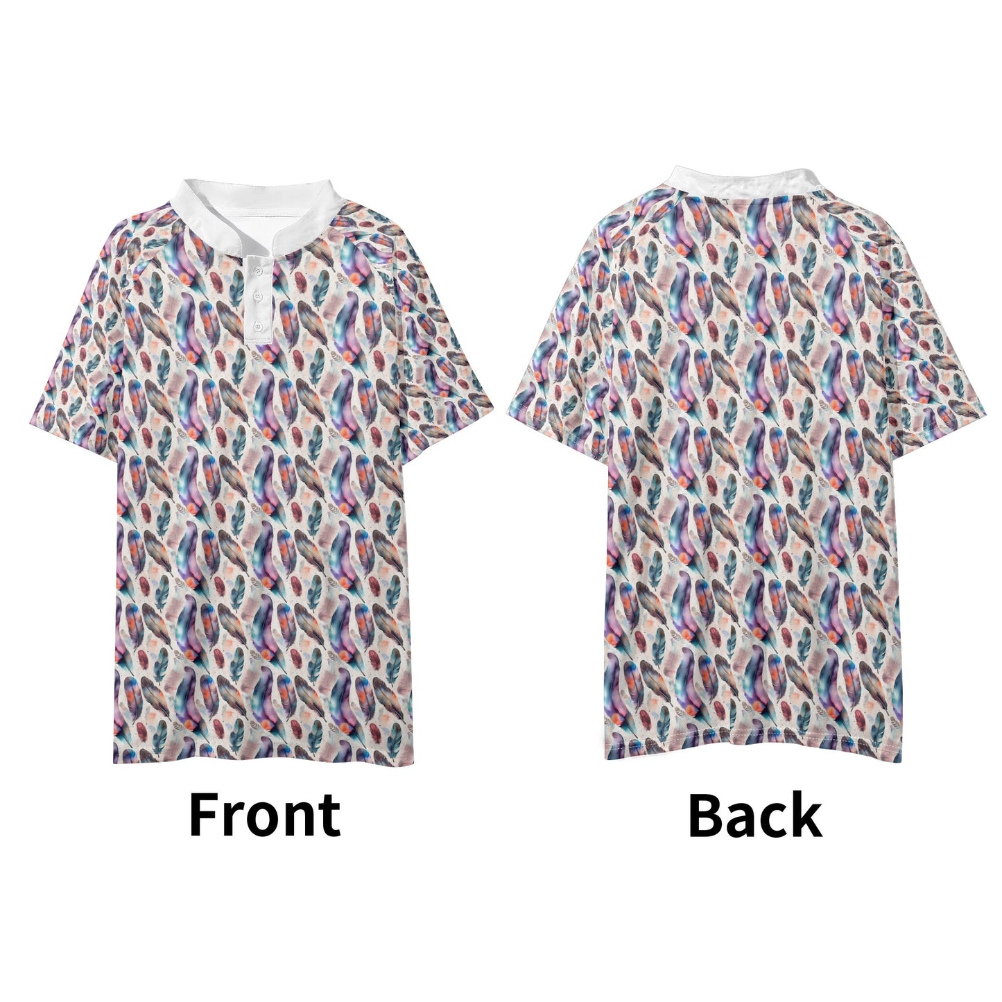 Watercolor Feather Polo