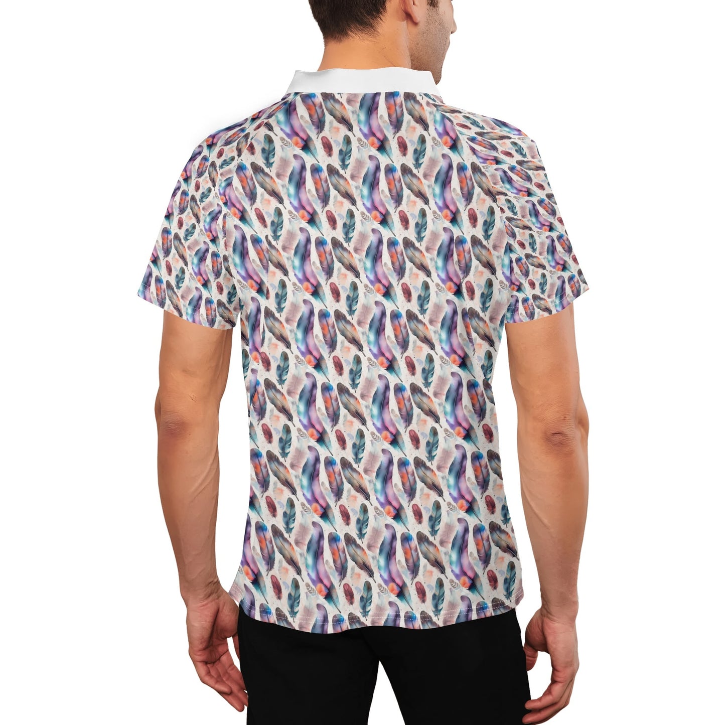 Watercolor Feather Polo