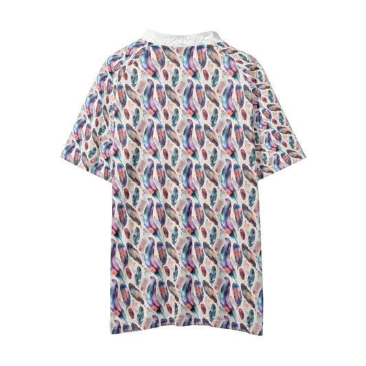 Watercolor Feather Polo