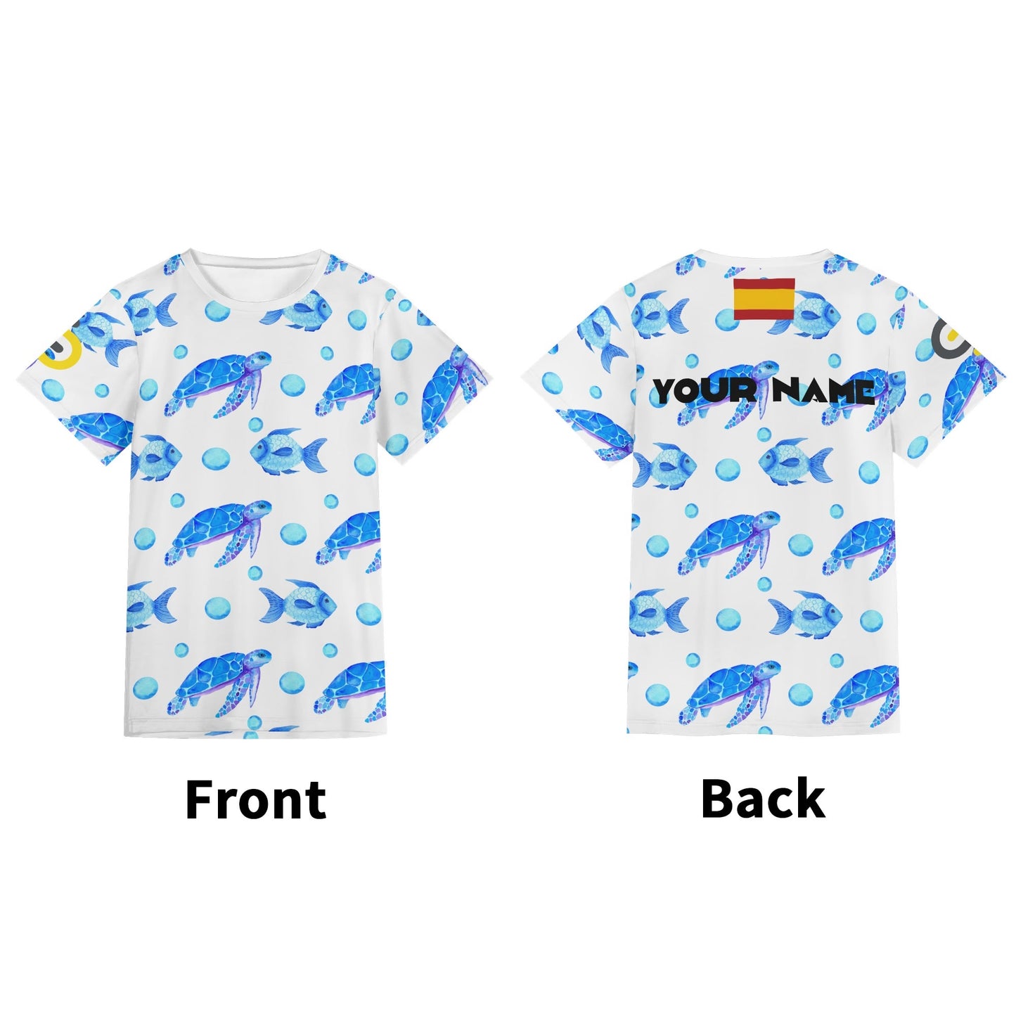 Tortue de mer et poisson