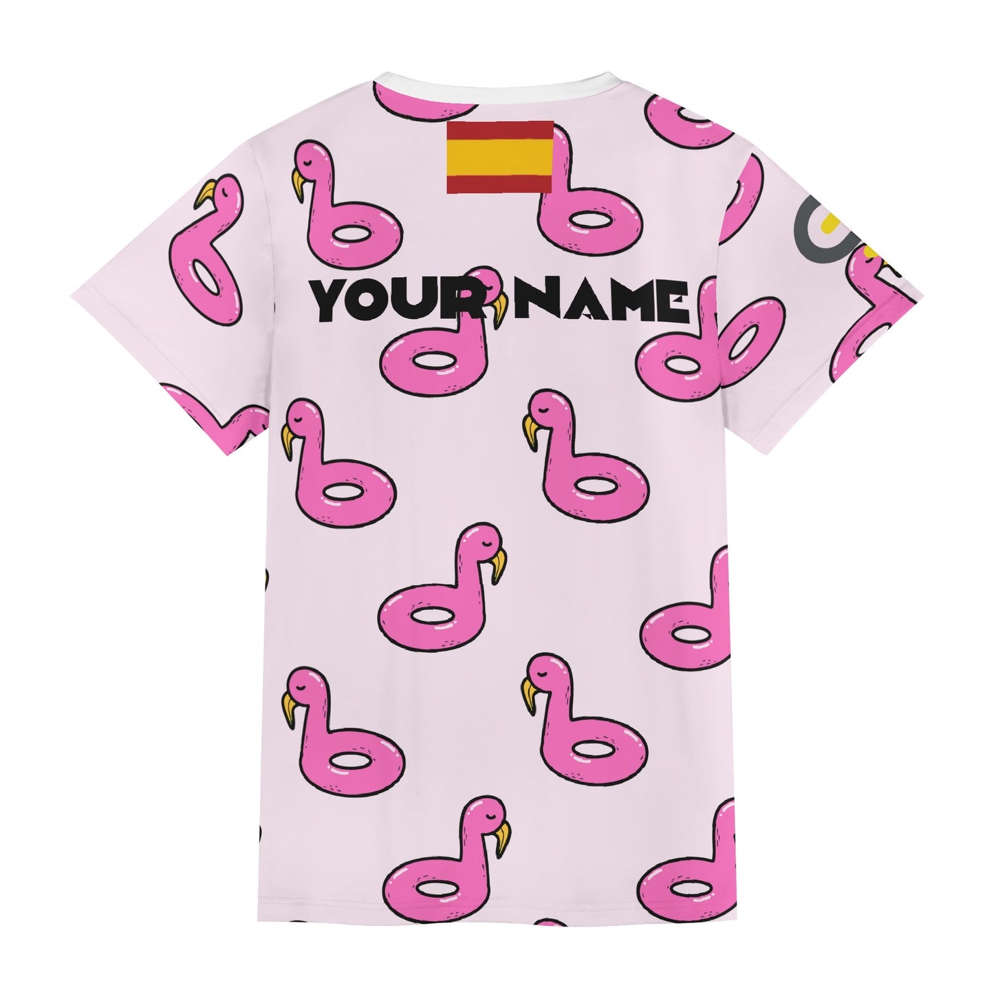 Amusement flottant avec des flamants roses