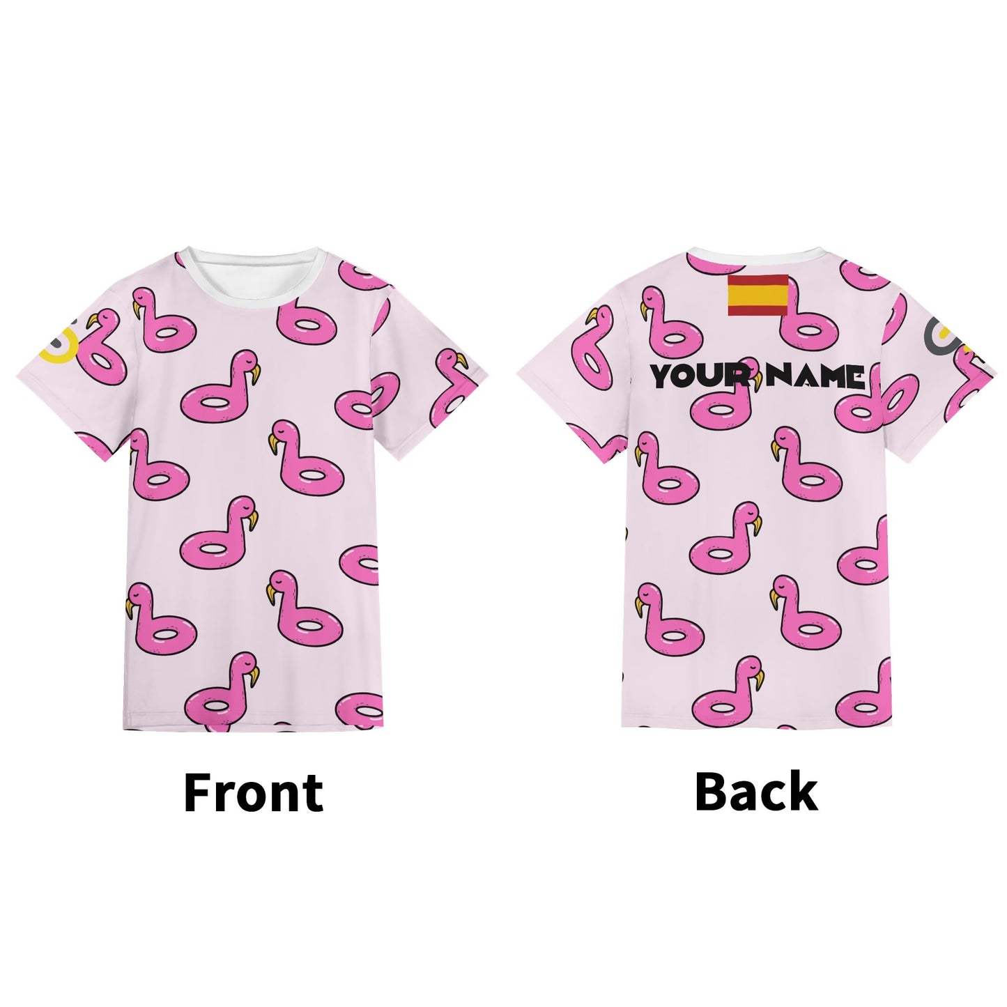 Amusement flottant avec des flamants roses